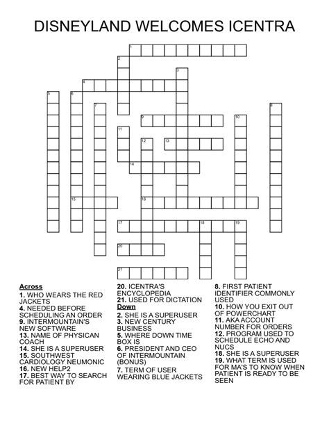 home of us disneyland crossword